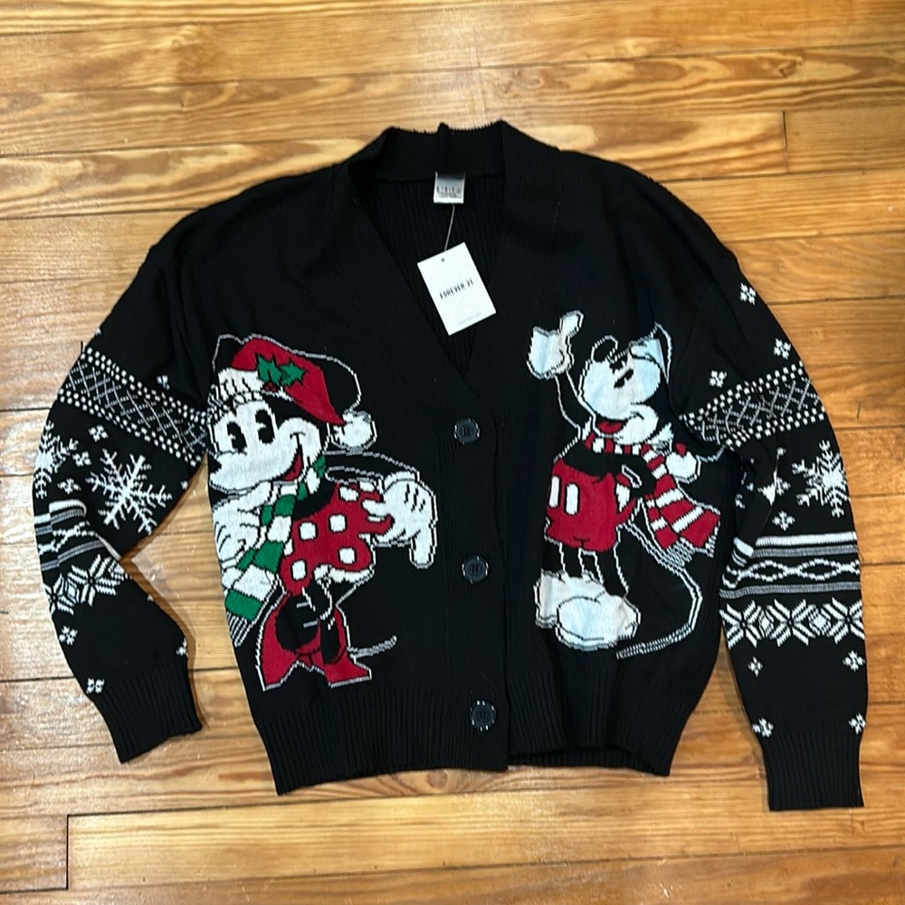 Forever 21 Disney Christmas cardigan